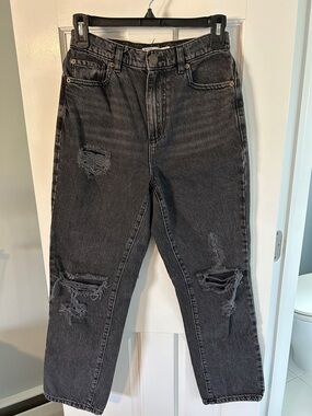 Garage High-Waist Distressed Black Jeans